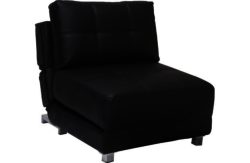 Rita Fabric Leather Effect Chair Bed - Black